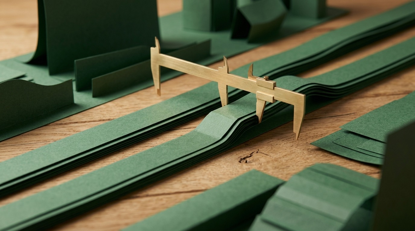Ein handgefertigtes Papier-Diorama zeigt parallele Kundenspuren, getrennt durch eine Vergleichsbrücke zur Isolation inkrementeller Abschlüsse.